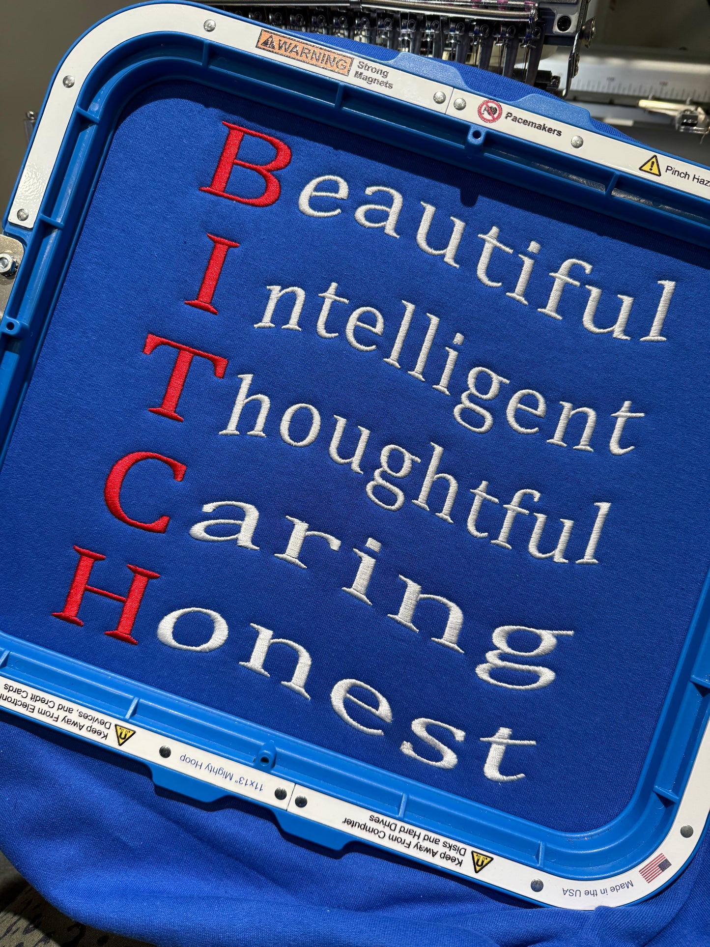 BITCH beautiful intelligent thoughtful caring honest embroidered shirt