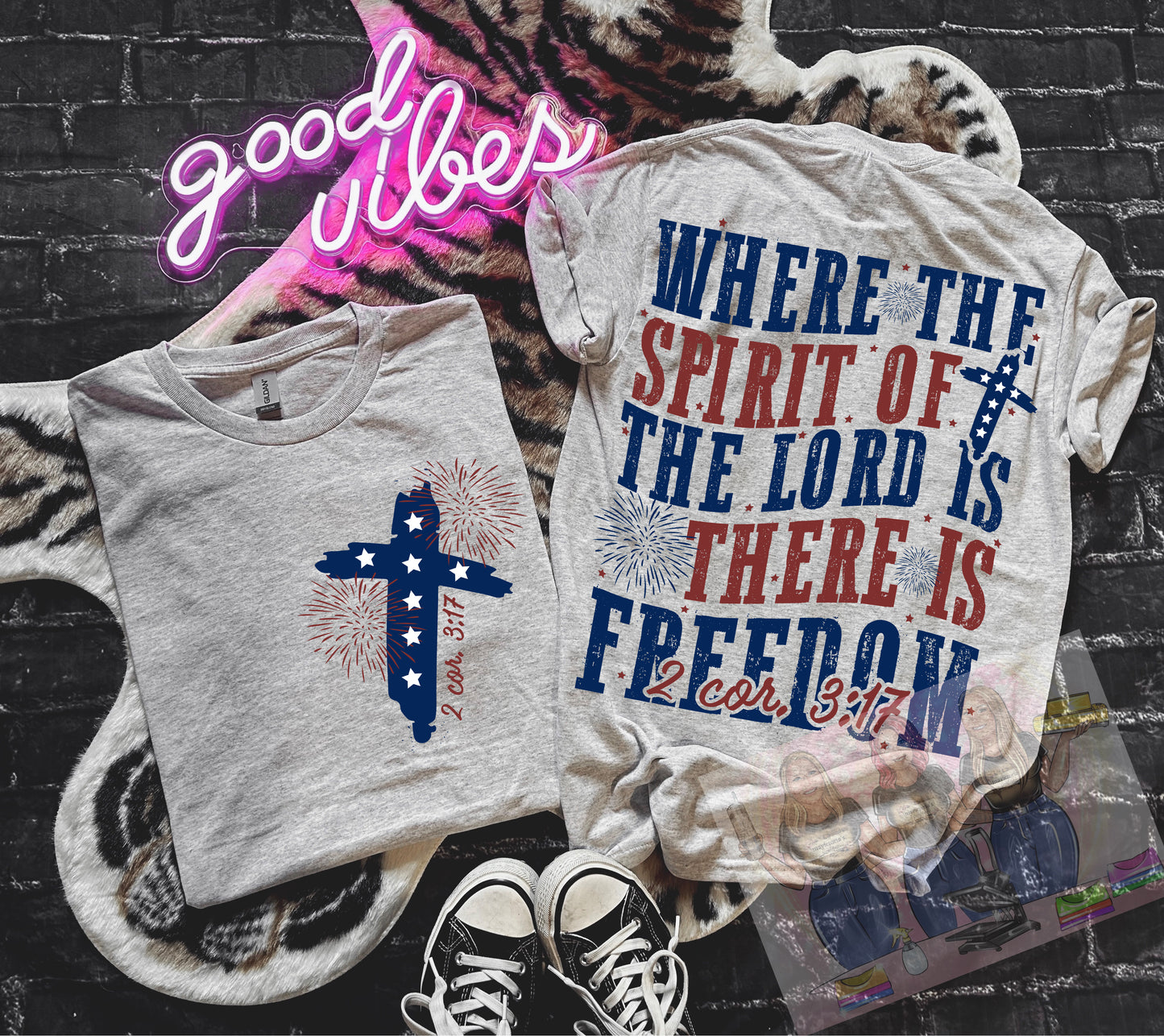 Where the spirit of the Lord is There is freedom 2 cor 3:17 ash graphic shirt
