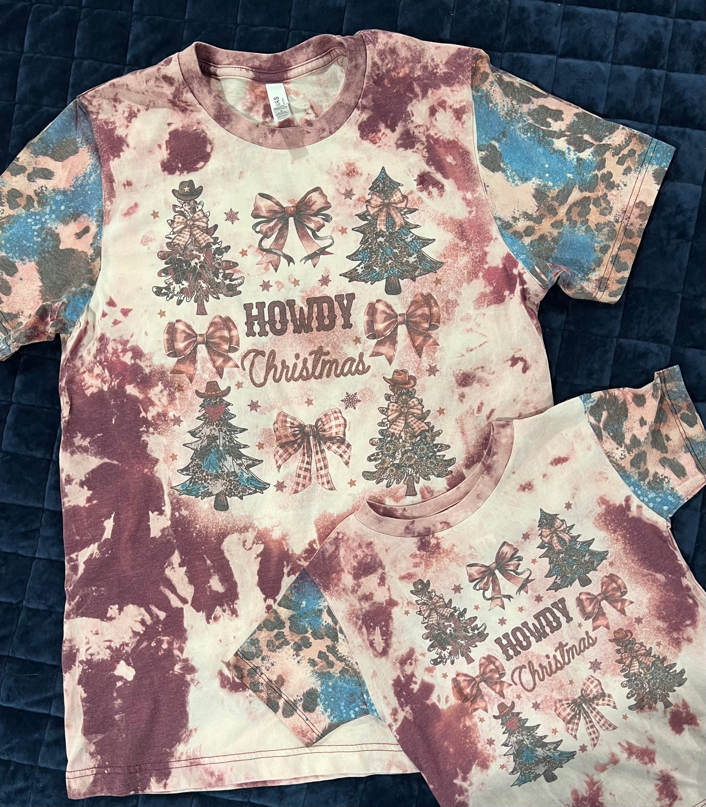 KIDS Howdy Christmas eith sleeves bleached graphic shirt