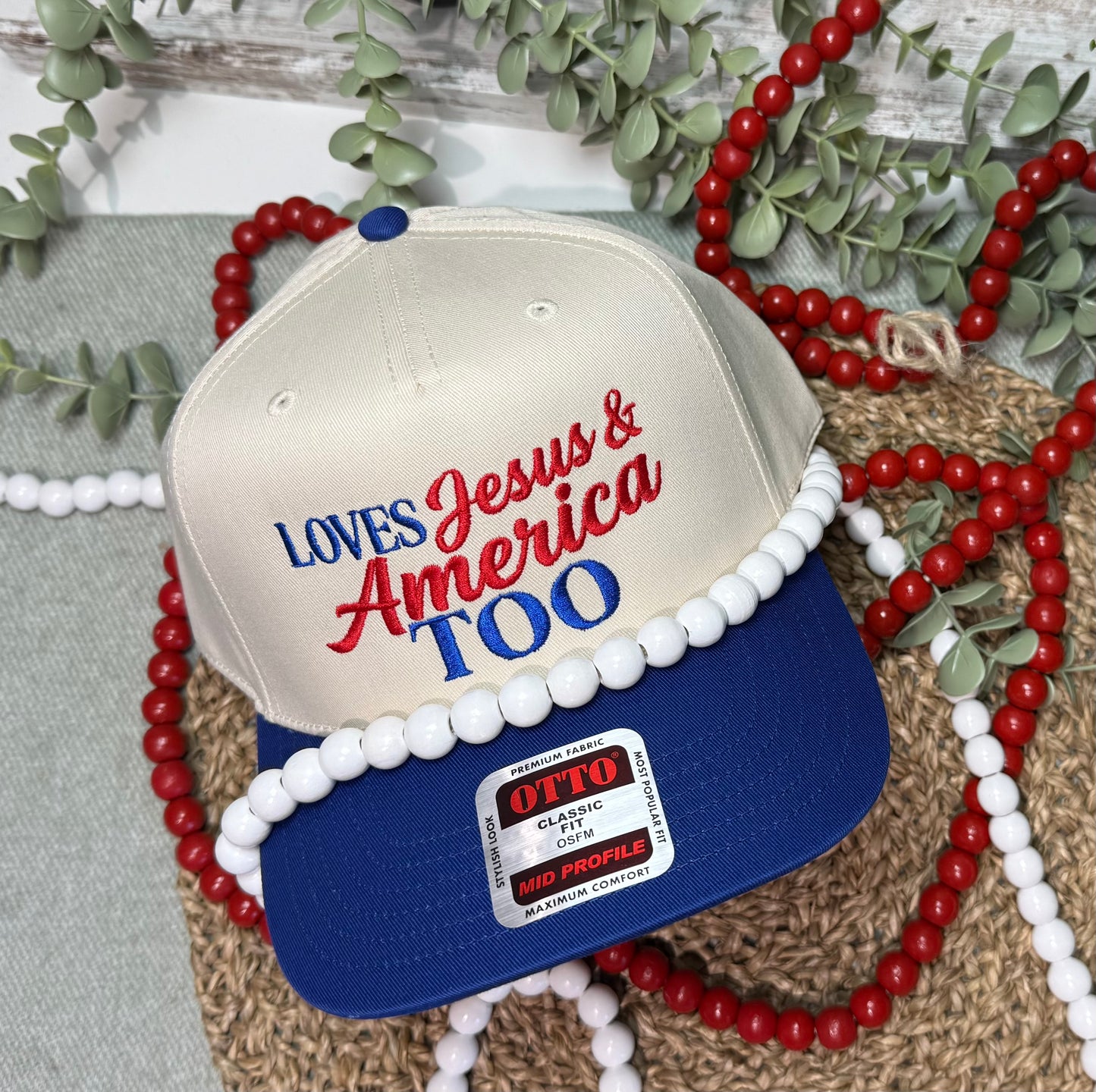 Loves Jesus and America Too Structured Hat