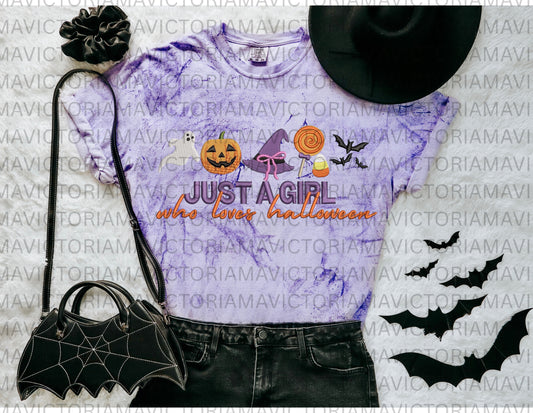 Just a girl who loves Halloween graphic shirt