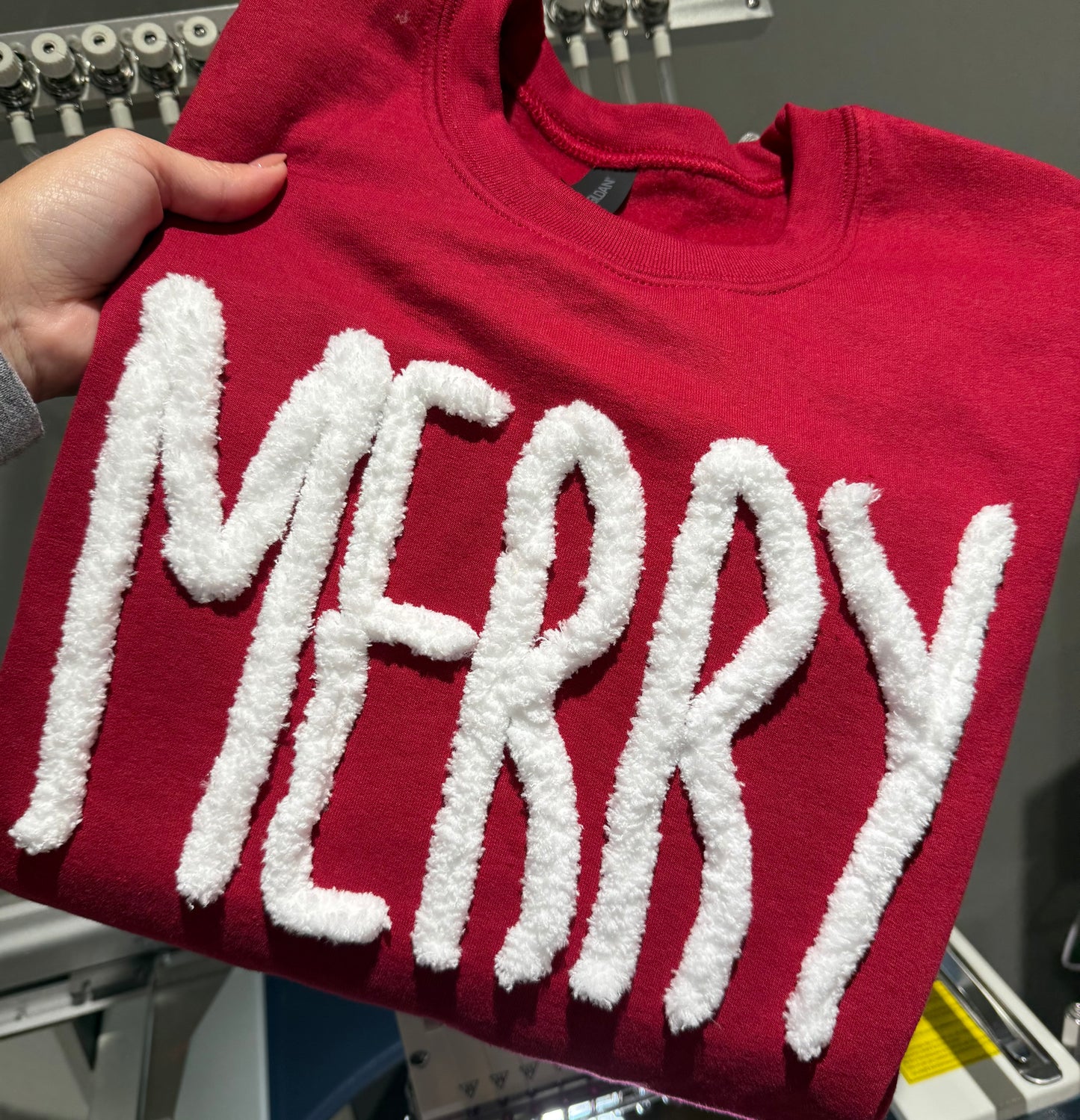 Merry chenille yarn embroidered shirt