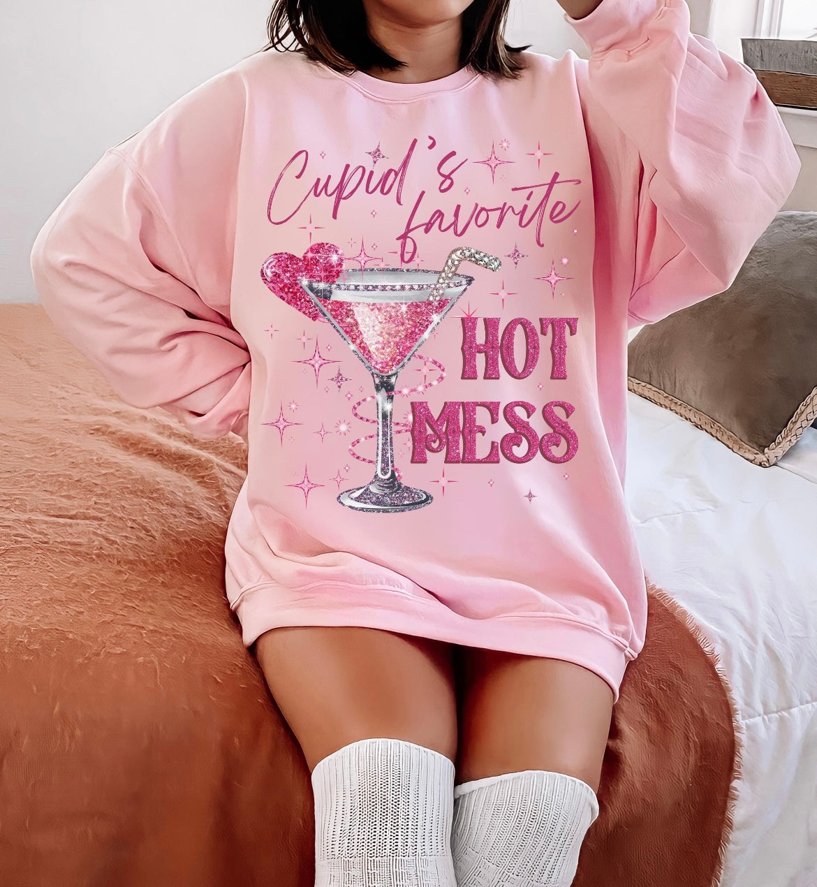 Cupids favorite hot mess. Valentines. Graphic shirt.