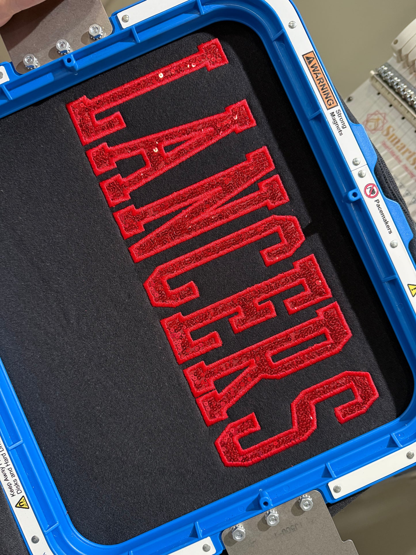 Lancers sequin embroidered applique shirt