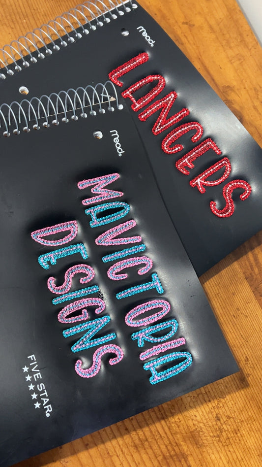 Custom embroidered notebooks