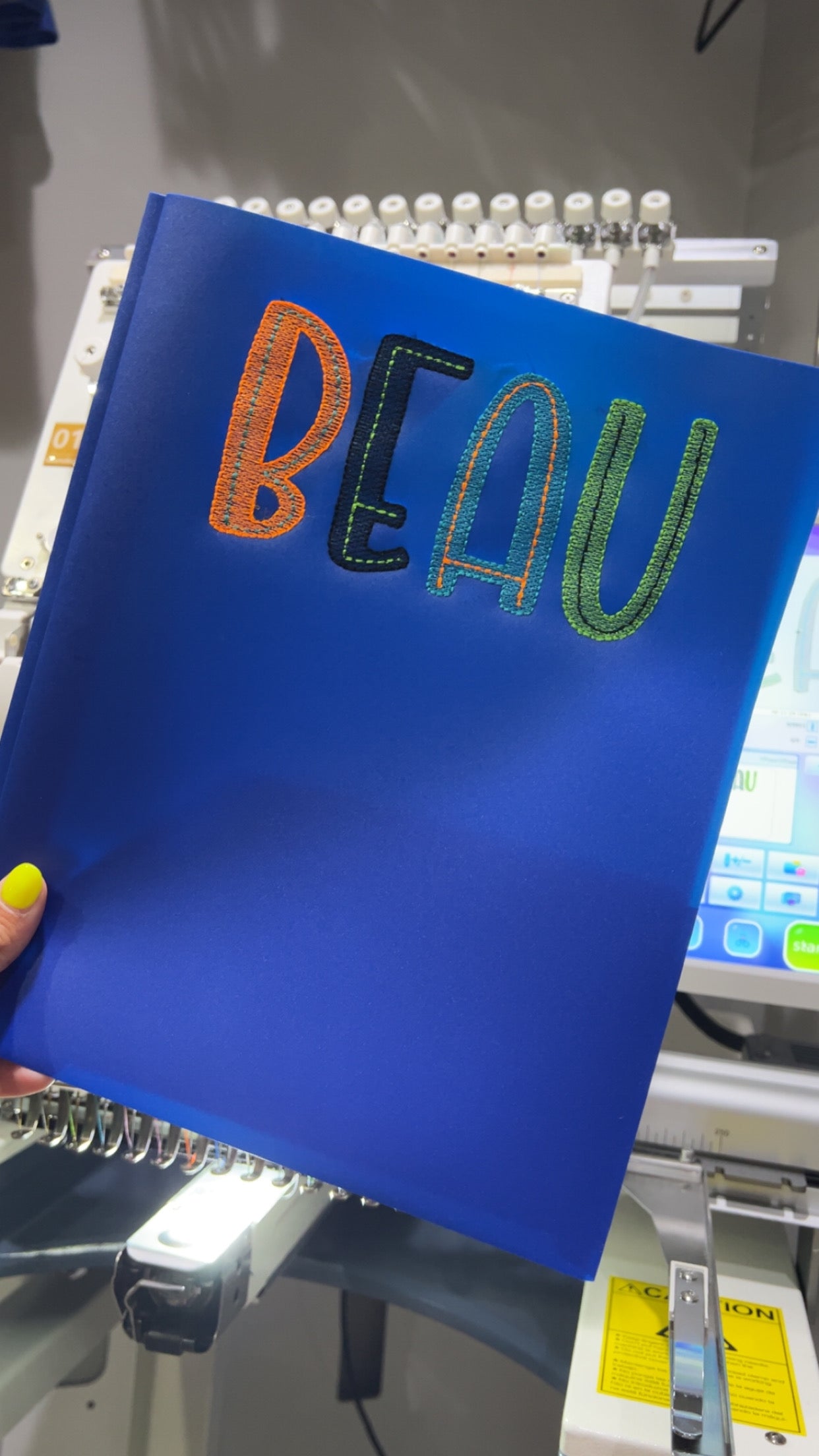 Custom name embroidered plastic folders