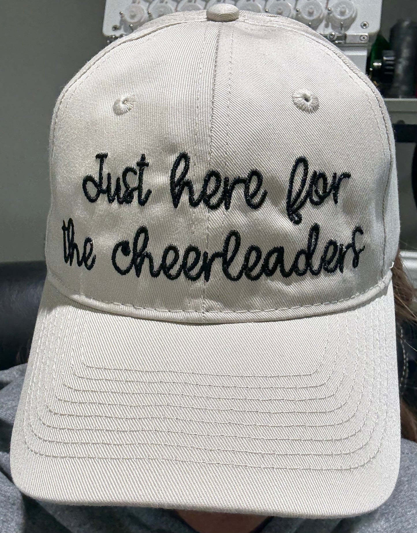 Just Here For The Cheerleaders unstructured cap