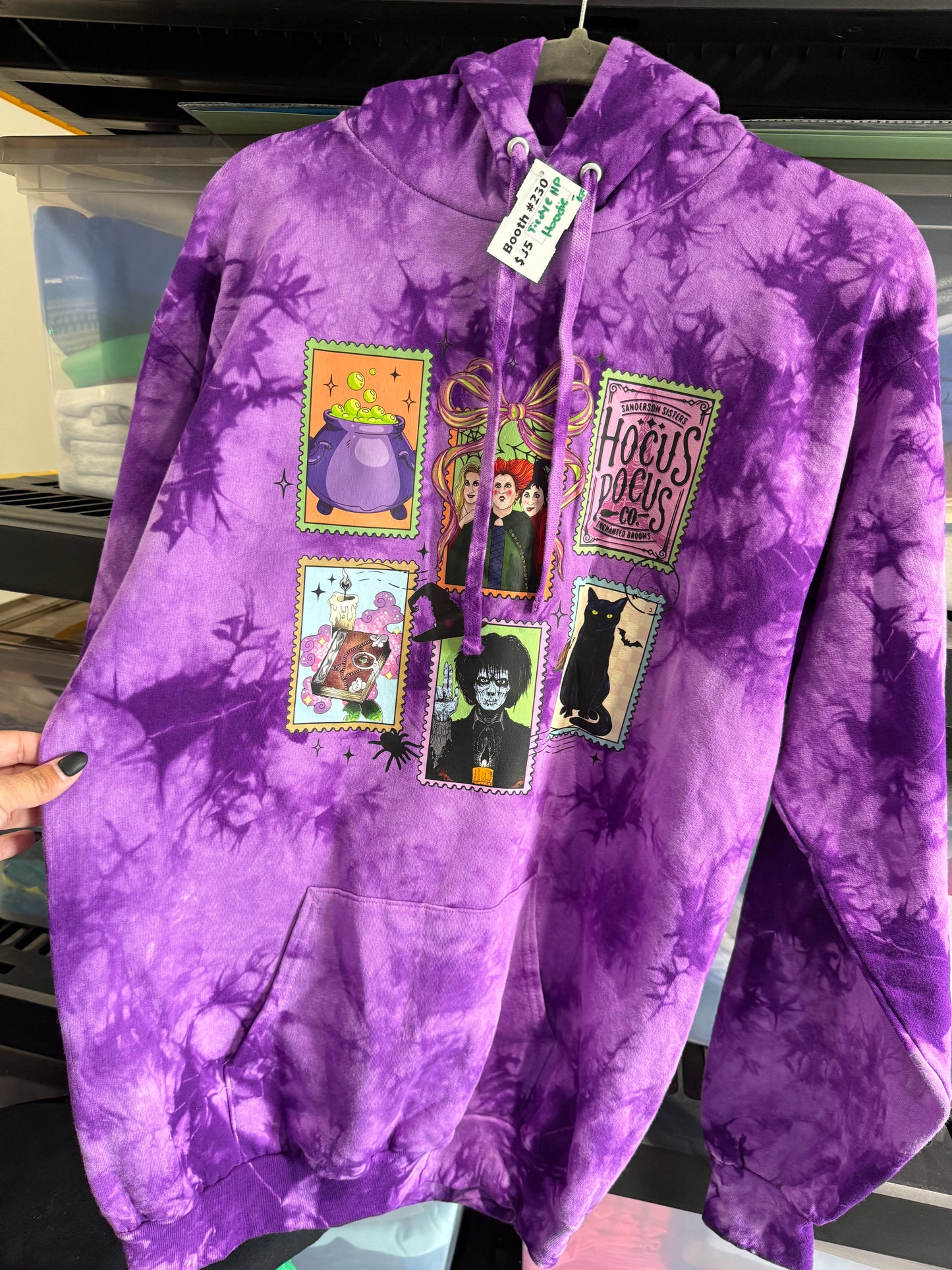 Adult medium purple tie dye Hocus Pocus hoodie