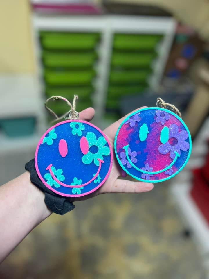 Floral Smiley Car Freshie