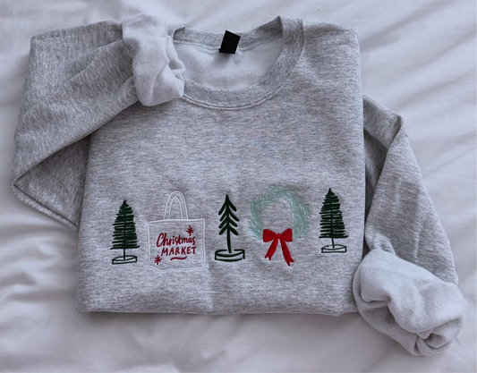 Christmas Market Embroidered Shirt