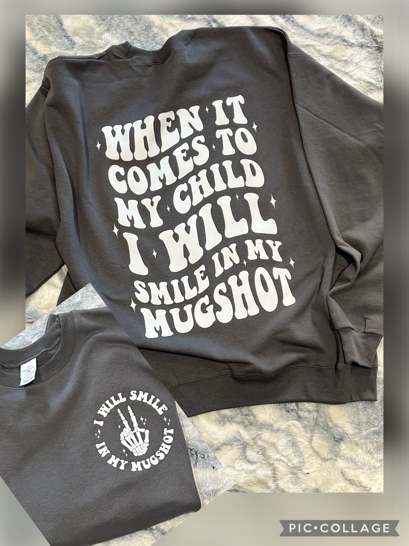 When it comes to my child I will smile in my mug shot graphic shirt