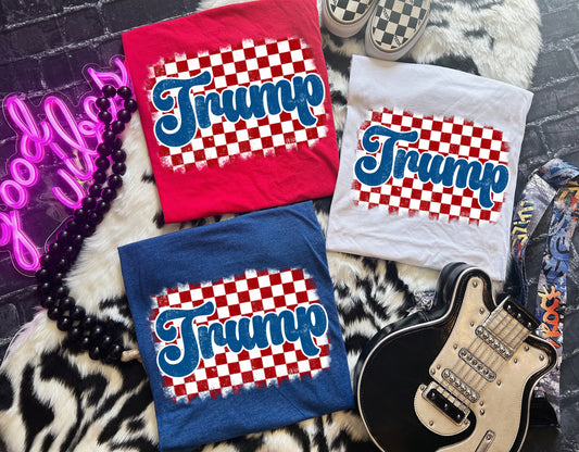 Trump checkered COMFORT COLOR Graphic Shirt