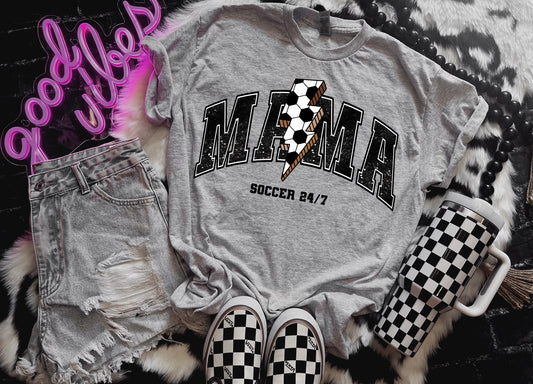 Soccer Bolt Mama Graphic Shirt