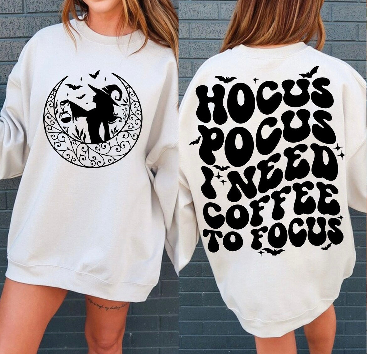 Hocus pocus I need coffee to focus graphic shirt