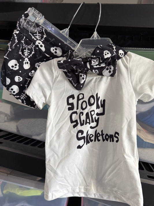 Spooky scary skeleton 3pc set