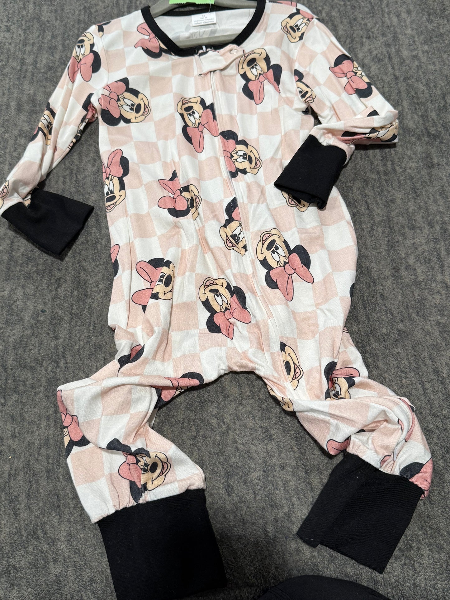 3t Mouse checkered zip up pj