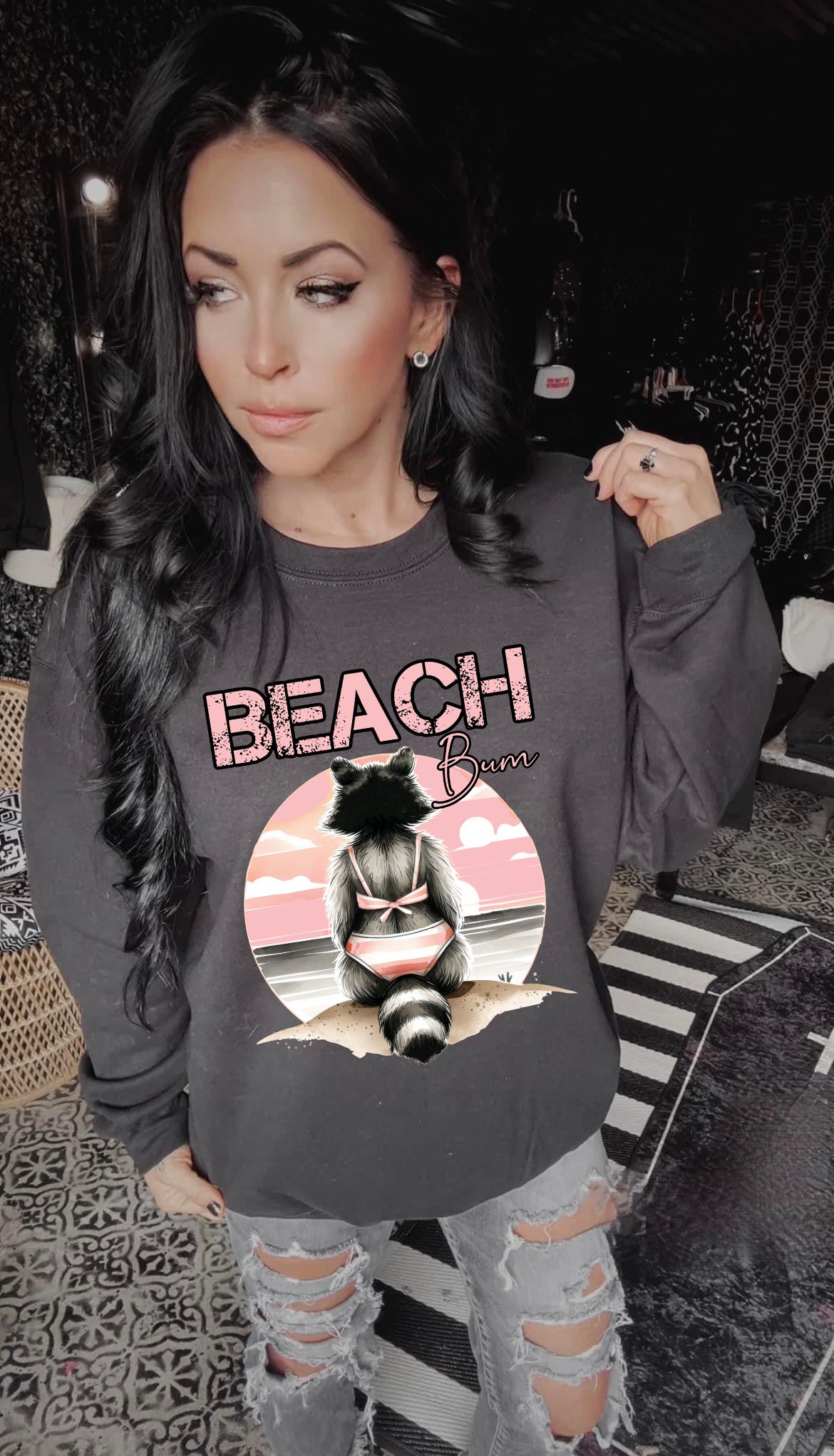Beach Bum Racoon Graphic Shirt