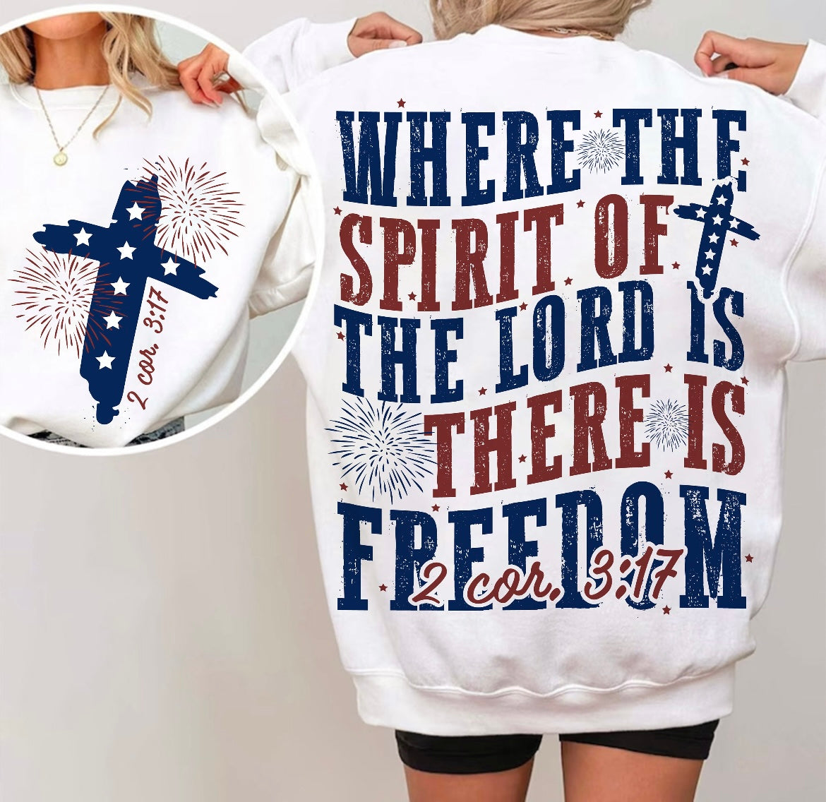 Where the spirit of the Lord is There is freedom 2 cor 3:17 graphic shirt