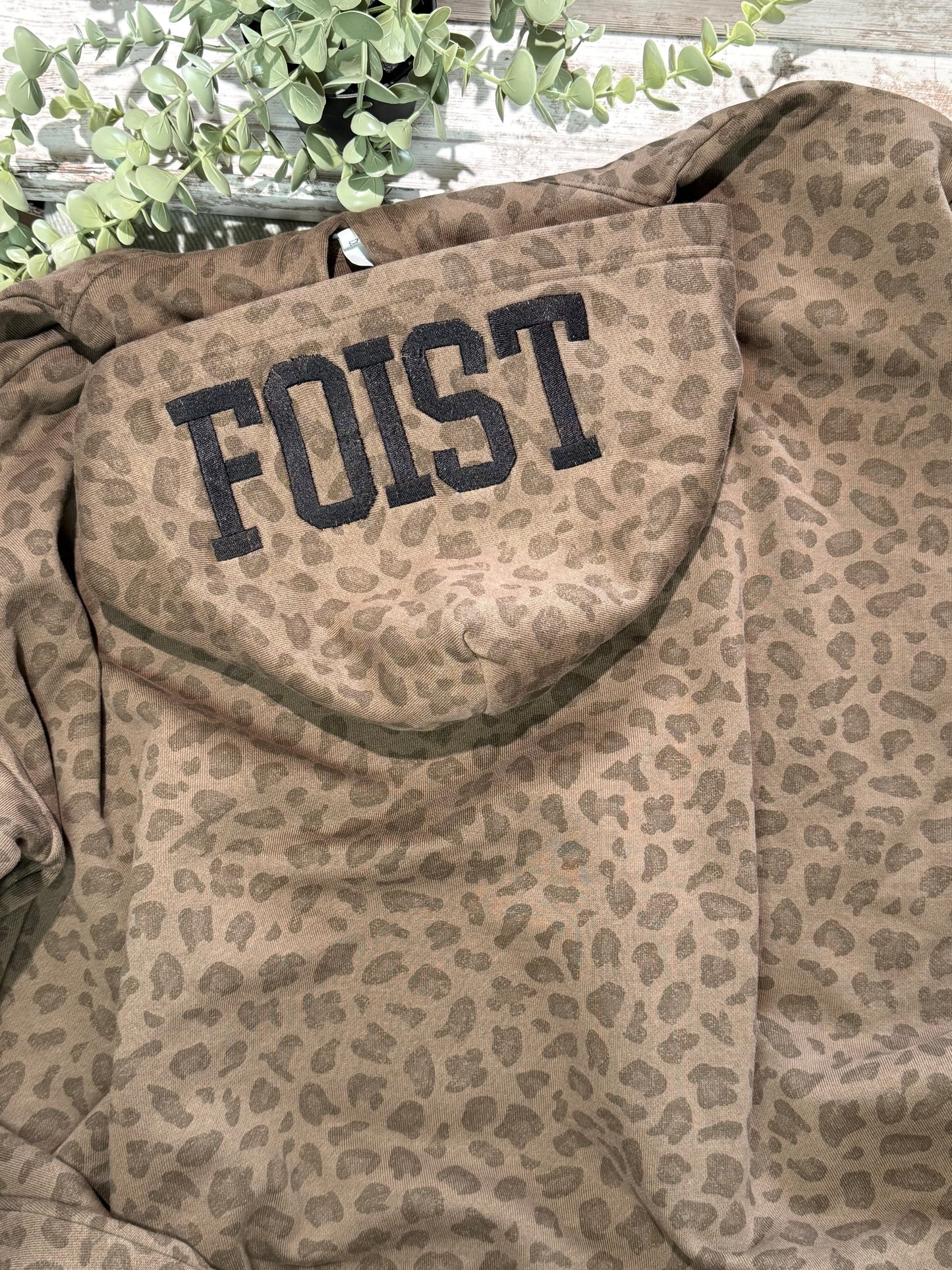 Panthers Vintage Leopard Heavyweight Oversized Embroidered Sweatshirt