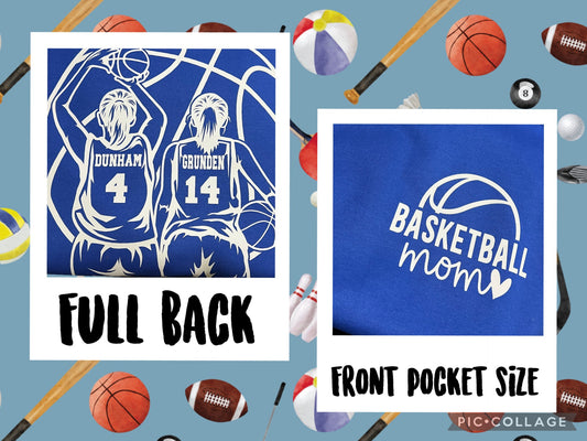 Basketball mom customized name and number (front & back design included) graphic shirt
