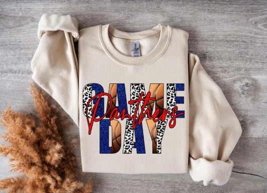Game Day Panthers Leopard Basketball Graphic Shirt