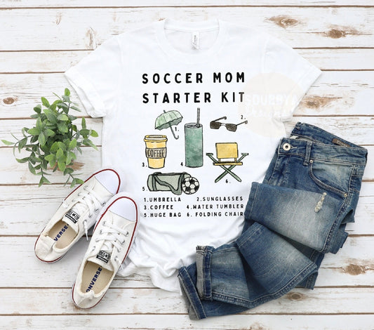 Soccer mom starter kit graphic shirt