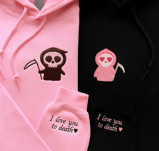I love you to death embroidered shirt