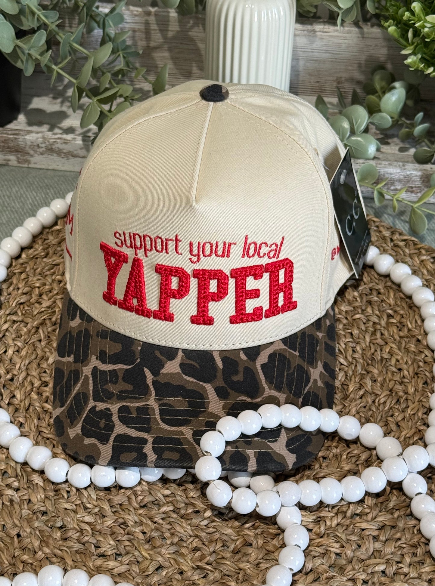 Support Your Local Yapper Leopard Trucker Cap