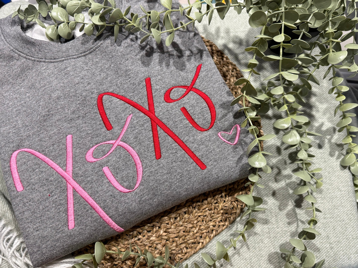 XOXO heart valentines embroidered shirt