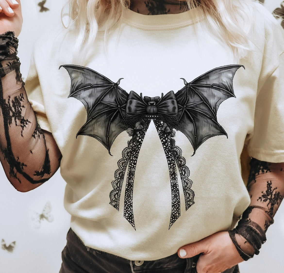 Bat Bow Graphic Shirt