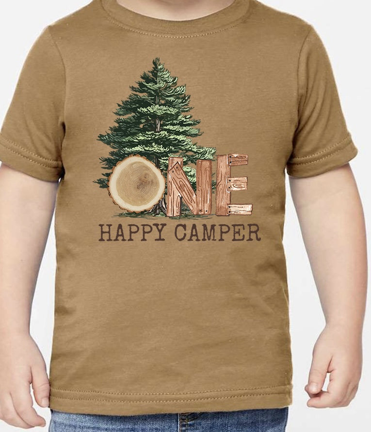 One happy camper graphic shirt