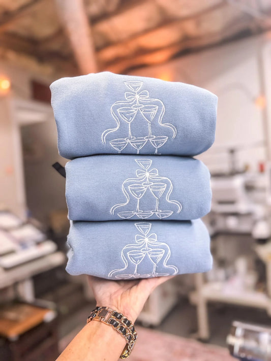 Champagne Tower embroidered shirt