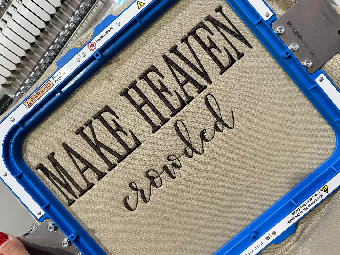 Make Heaven Crowded Embroidered Shirt