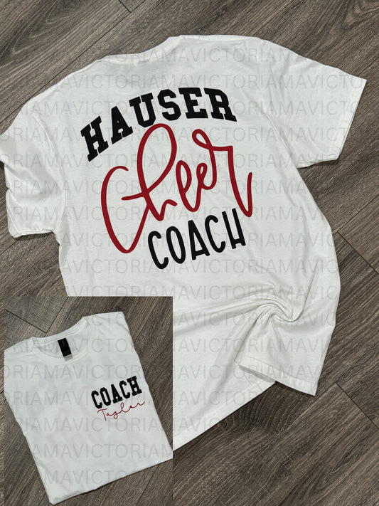 Custom cheer coach graphic shirt