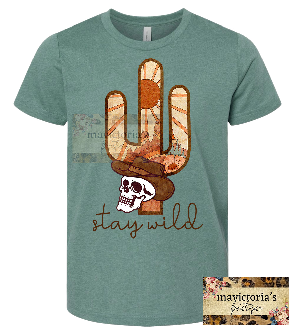 Stay wild western cactus graphic shirt