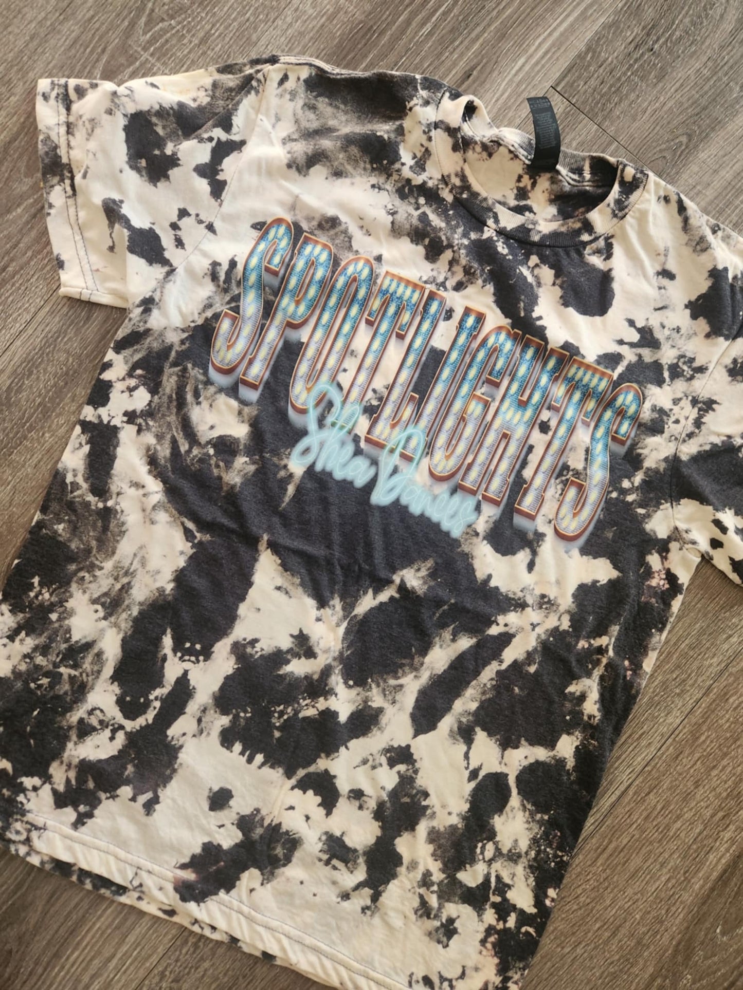 Shea Dances Spotlights Charcoal Acid Wash Bleached Tee