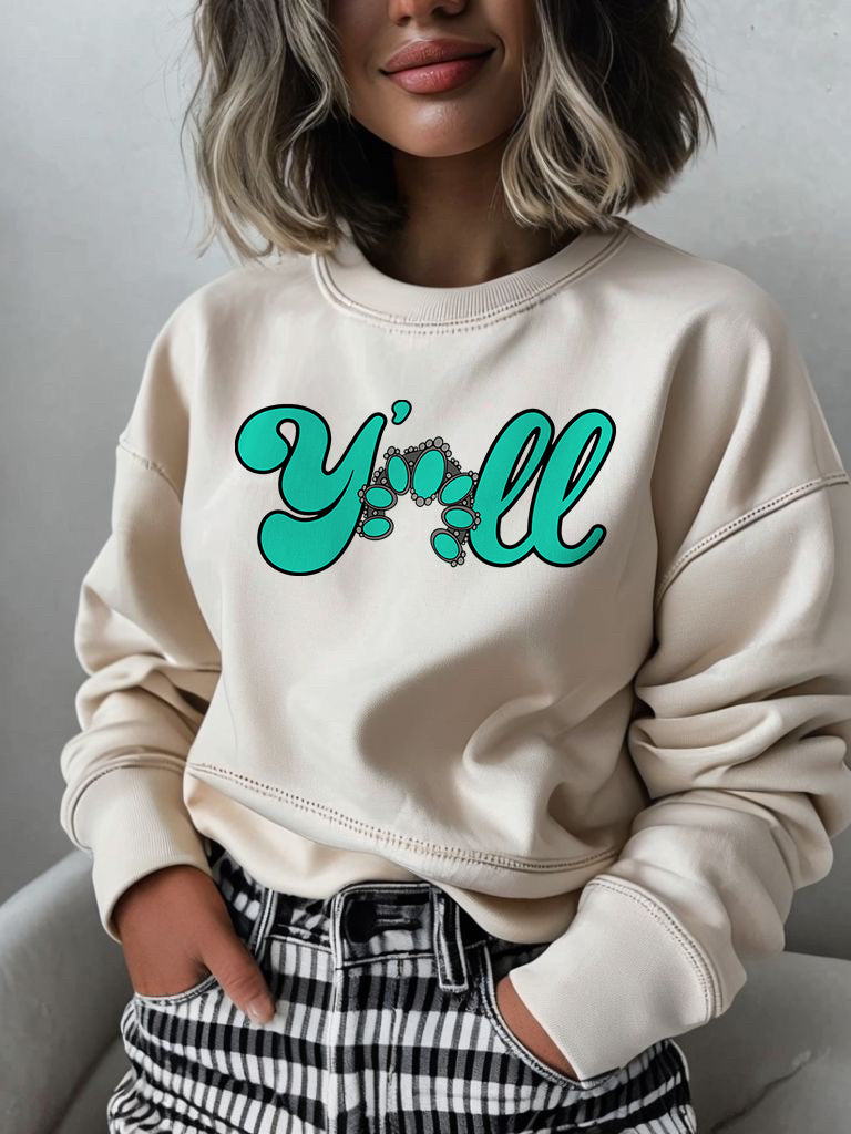 Turquoise y’all graphic shirt