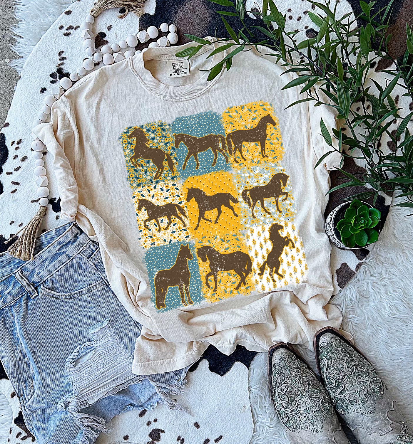 Horse pattern graphic shirt