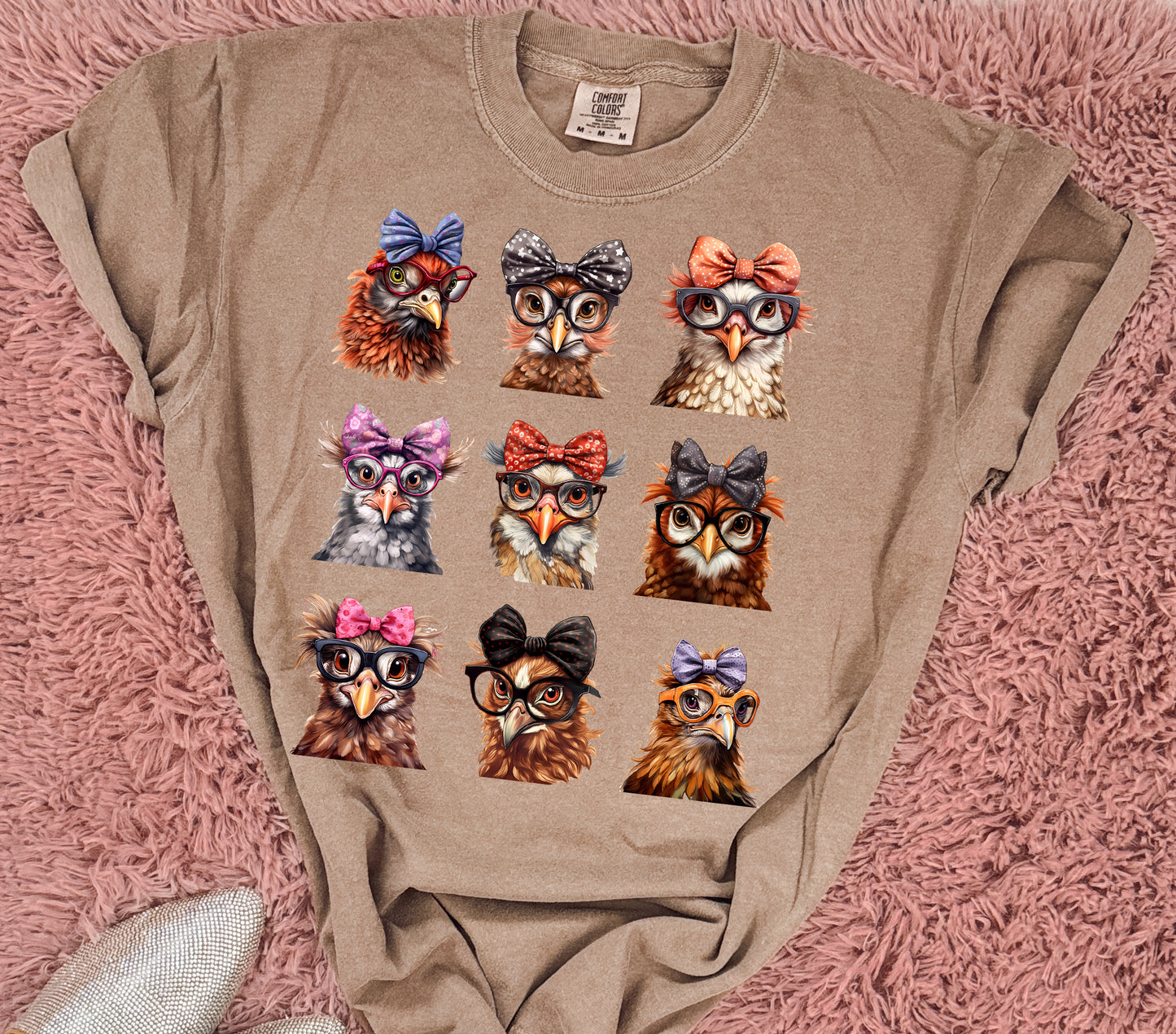 Funny chicks in glasses graphic shirt