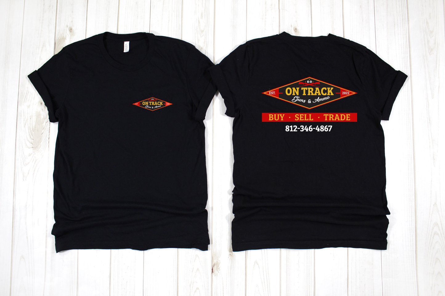 On Track Guns and Ammo Kids Black Shirts