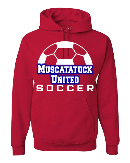 KIDS Muscatatuck United Soccer Club Red Graphic Shirt D13 NEW 2025