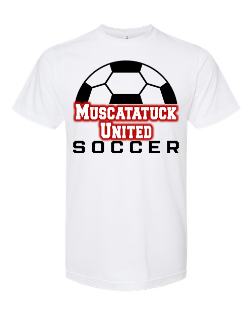 KIDS Muscatatuck United Soccer Club White Graphic Shirt D13 NEW 2025