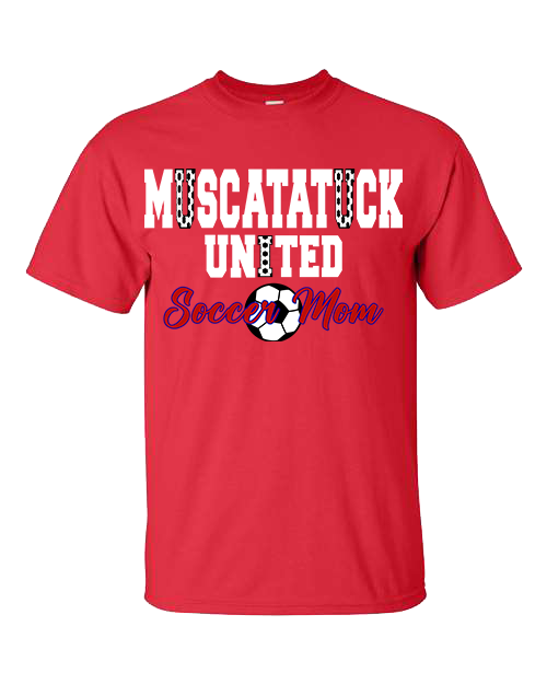 Muscatatuck United Soccer Club Mom Red Graphic Shirts D16 NEW 2025