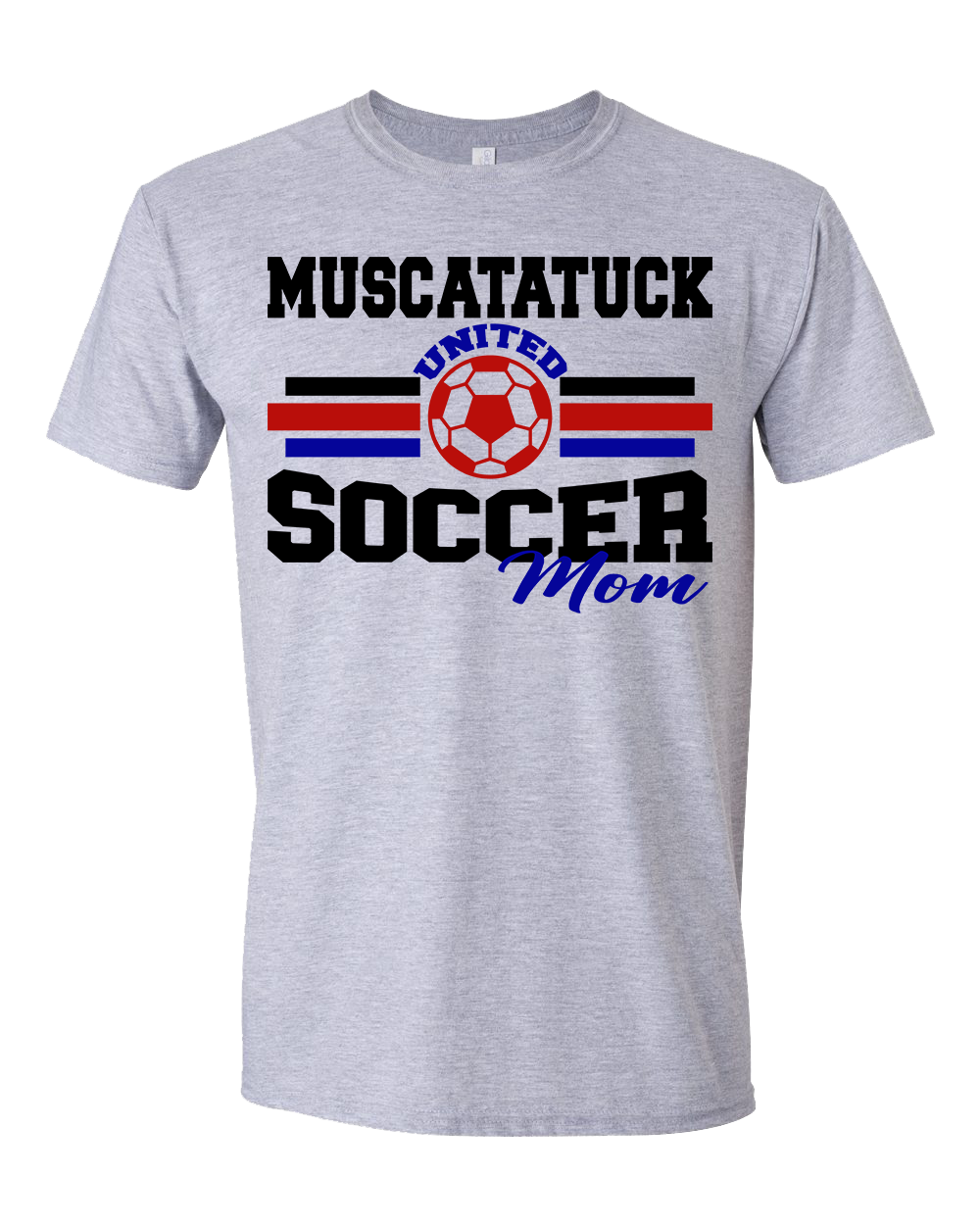 Muscatatuck United Soccer Club Mom Grey Graphic Shirts D17 NEW 2025
