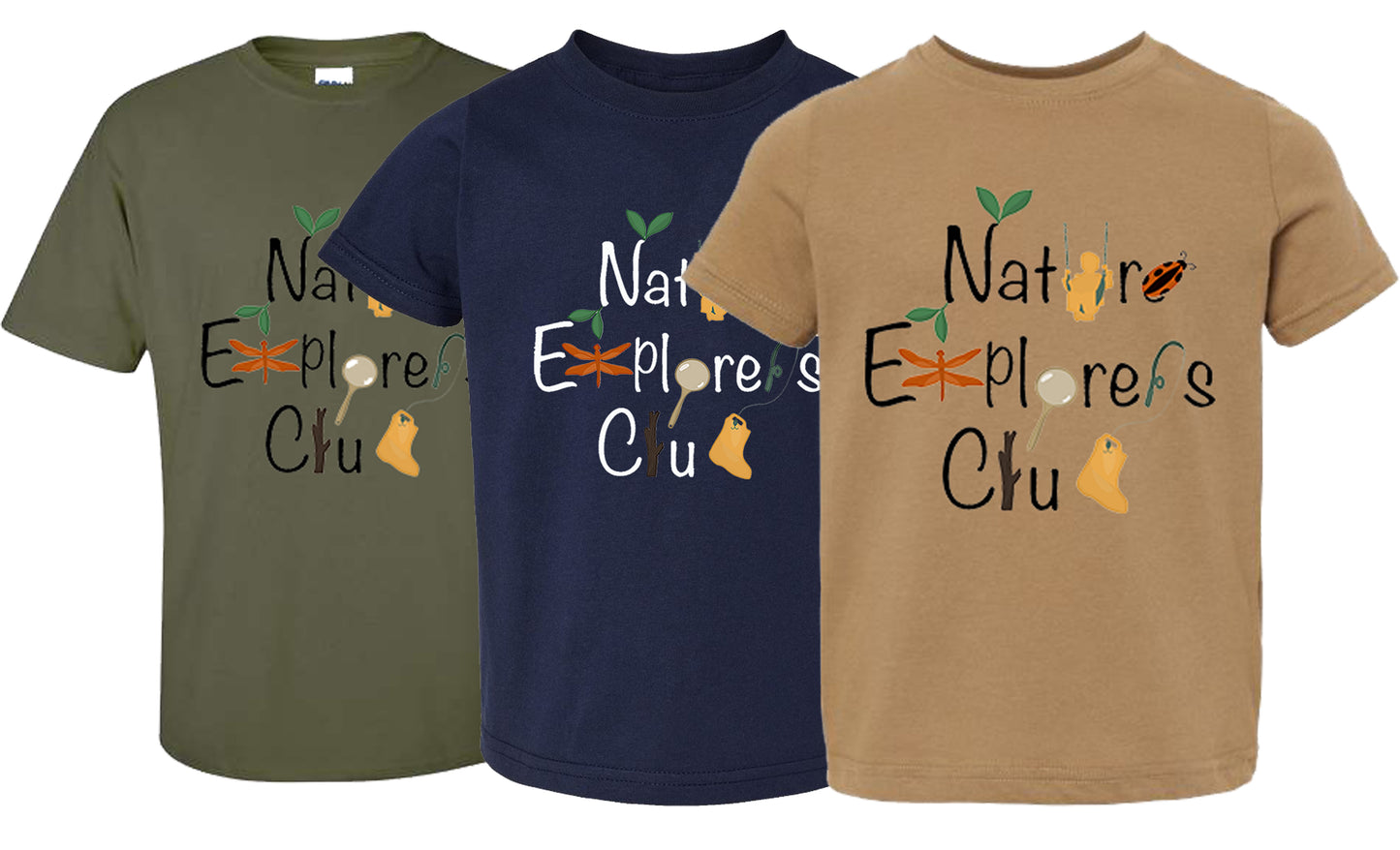 Nature Explorers Club Graphic Shirts D1 (MILITARY GREEN SHIRT Front Design ONLY)