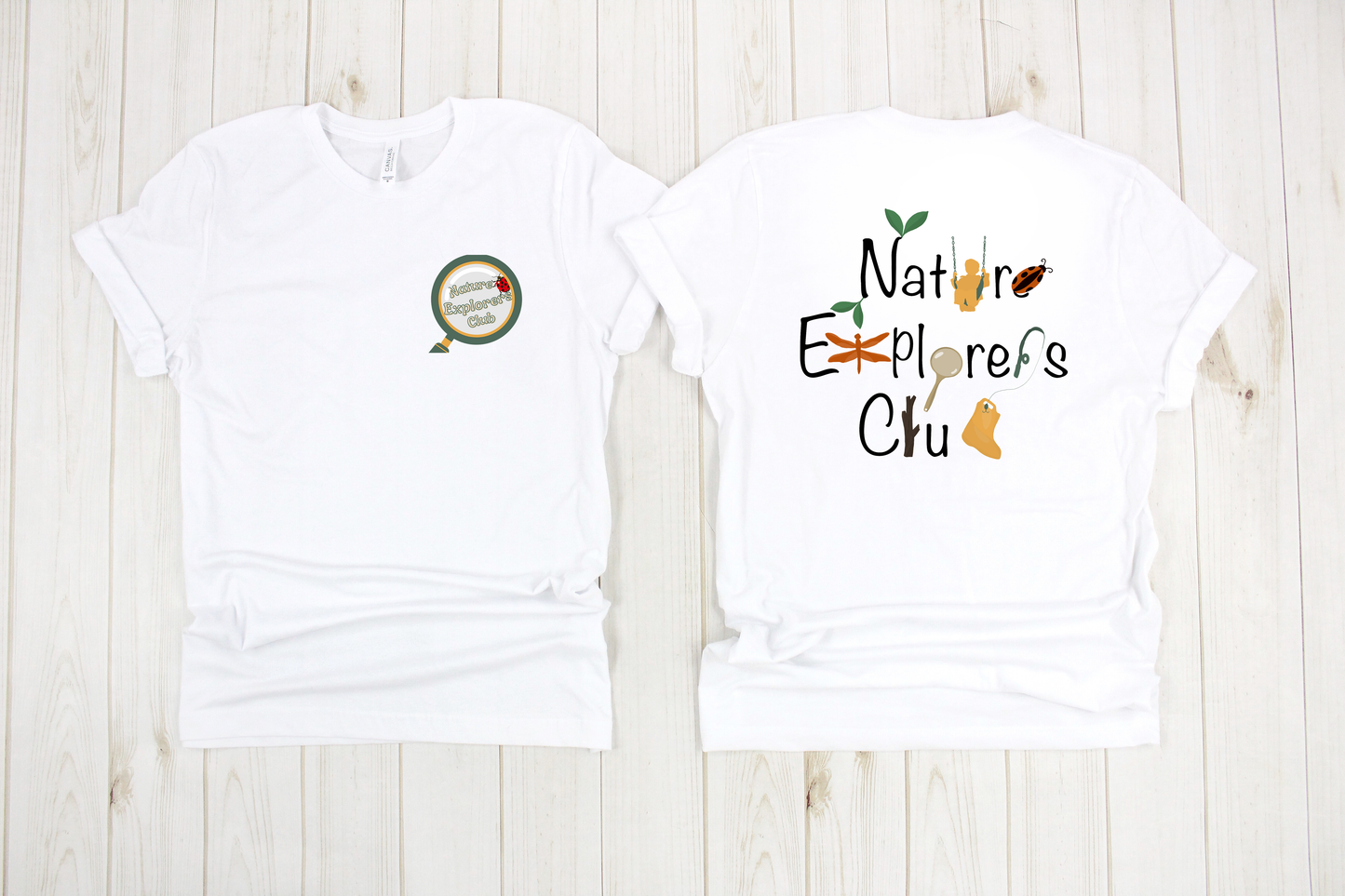 Nature Explorers Club White Graphic Shirts D1