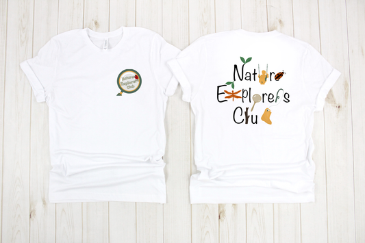 Nature Explorers Club White Graphic Shirts D1