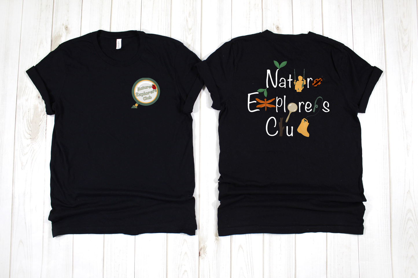 Nature Explorers Club Black Graphic Shirts D1
