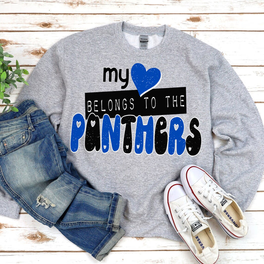 KIDS My heart belongs to the panthers Graphic Shirt