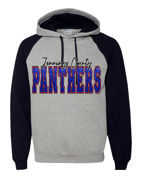 Jennings County Panthers Faux Sequin Raglan Hoodie